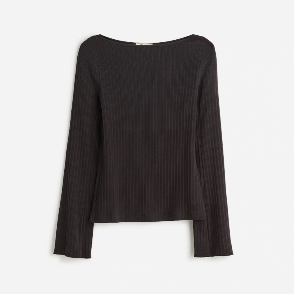 Madewell Ribbed Long-Sleeve Boatneck Top NWT Size XS